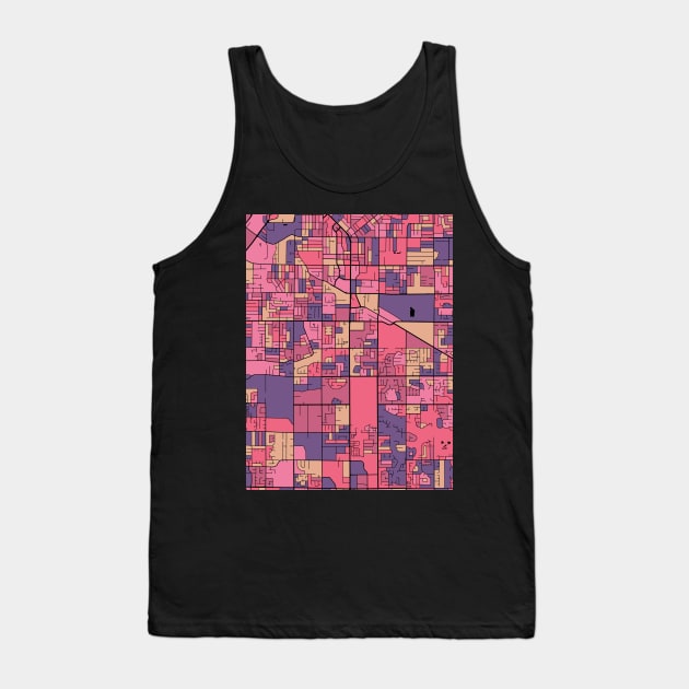 Surrey Map Pattern in Purple & Pink Tank Top by PatternMaps